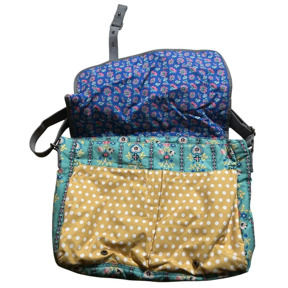 Matilda Jane Teal Floral & Mustard Polka Dot Crossbody Bag
